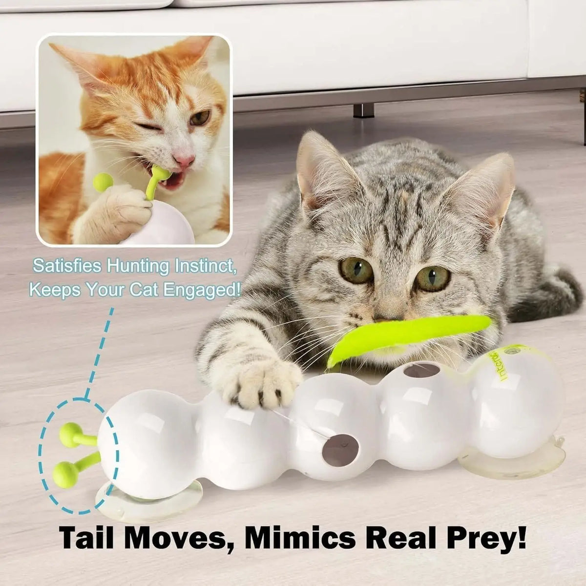 Rechargeable Cat Teaser Toy – Automatic Worm & Tail Game