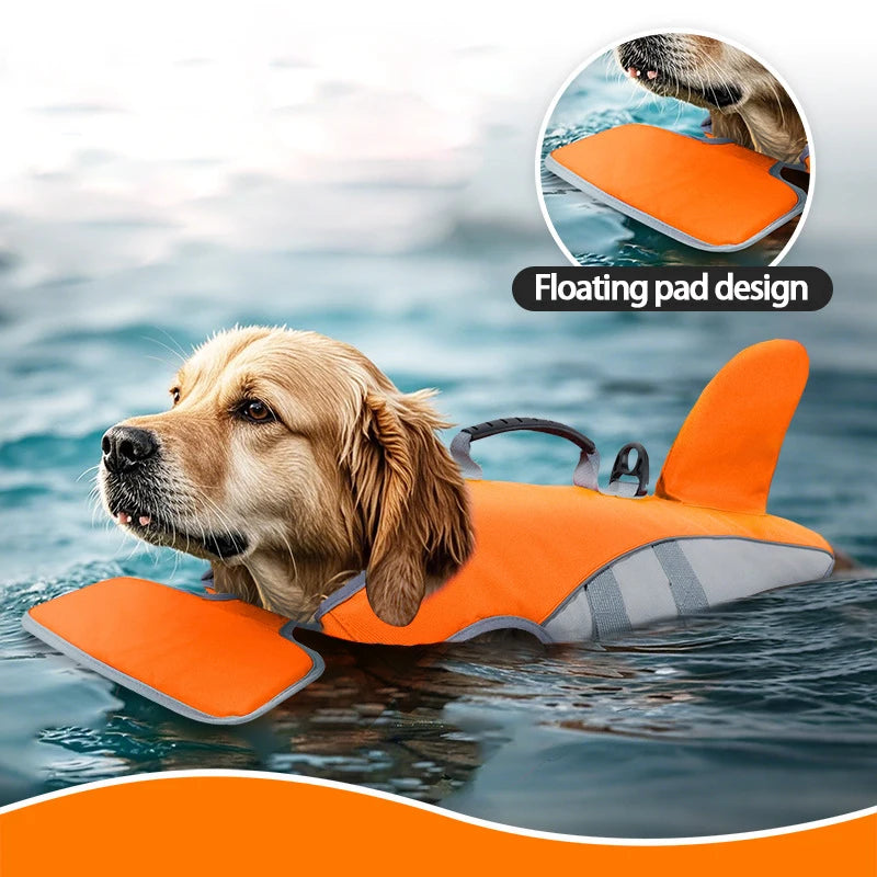 Shark Fin Dog Life Jacket Safety Swim Vest