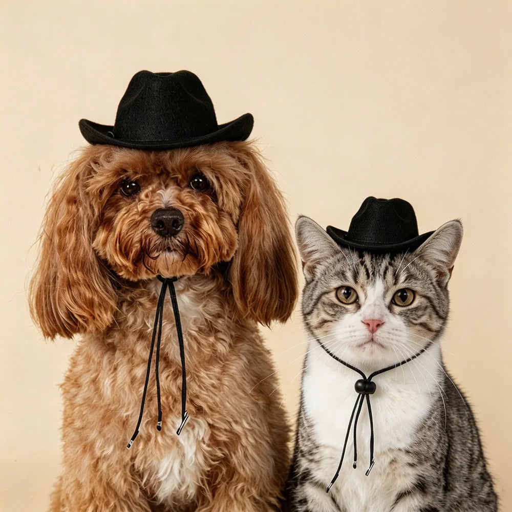 Western Cowboy Pet Hat for Cats & Small Dogs