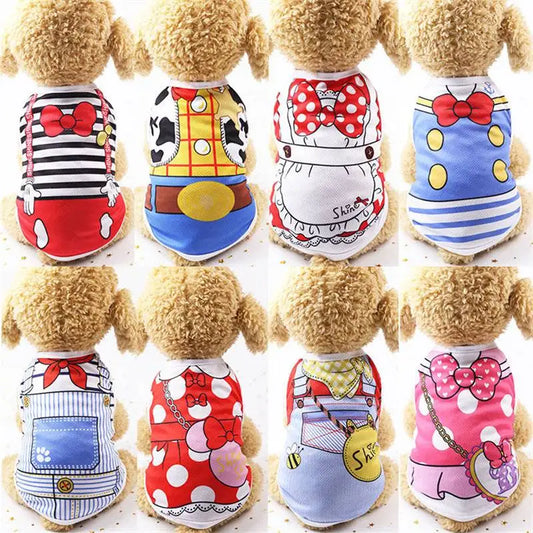 Summer Pet T-Shirt - Cartoon Soft Vest for Small Dogs and Cats