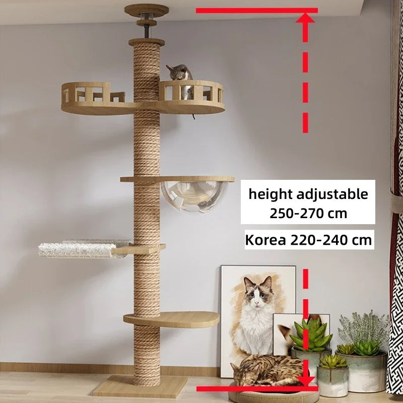 Adjustable Floor-to-Ceiling Cat Tree