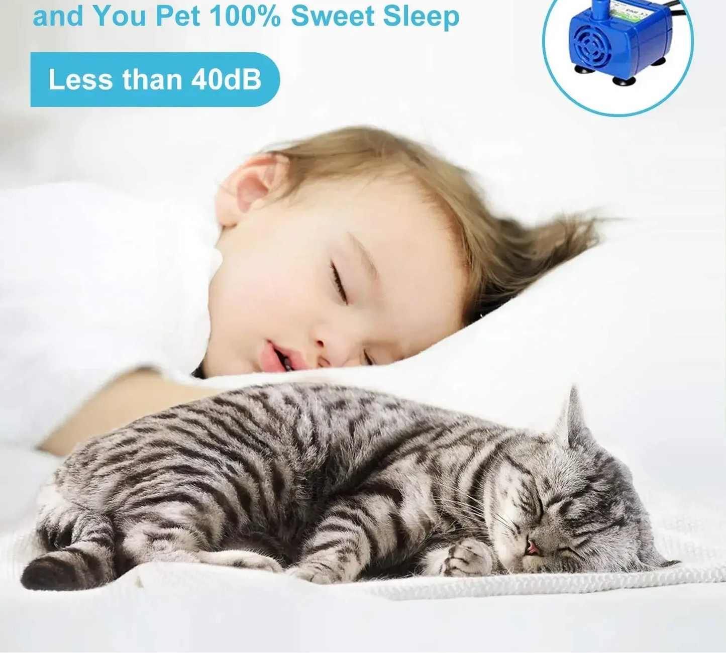 Cat Water Fountain - 2.4L Stainless Steel Automatic Pet Drinking Fountain