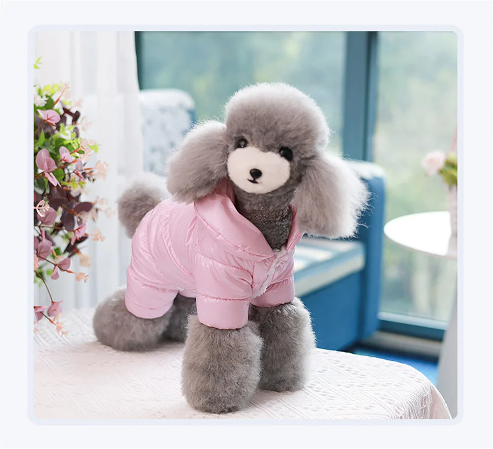 Waterproof Fleece Dog Jumpsuit with D-Ring for Small Dogs