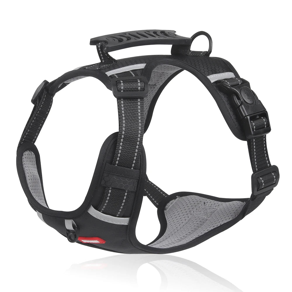 Reflective No-Pull Dog Harness Vest with AirTag Holder