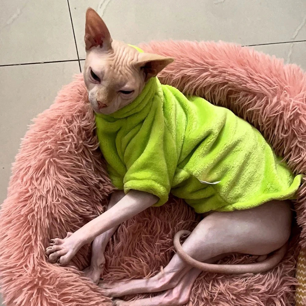 Fleece High Neck Cat Hoodie