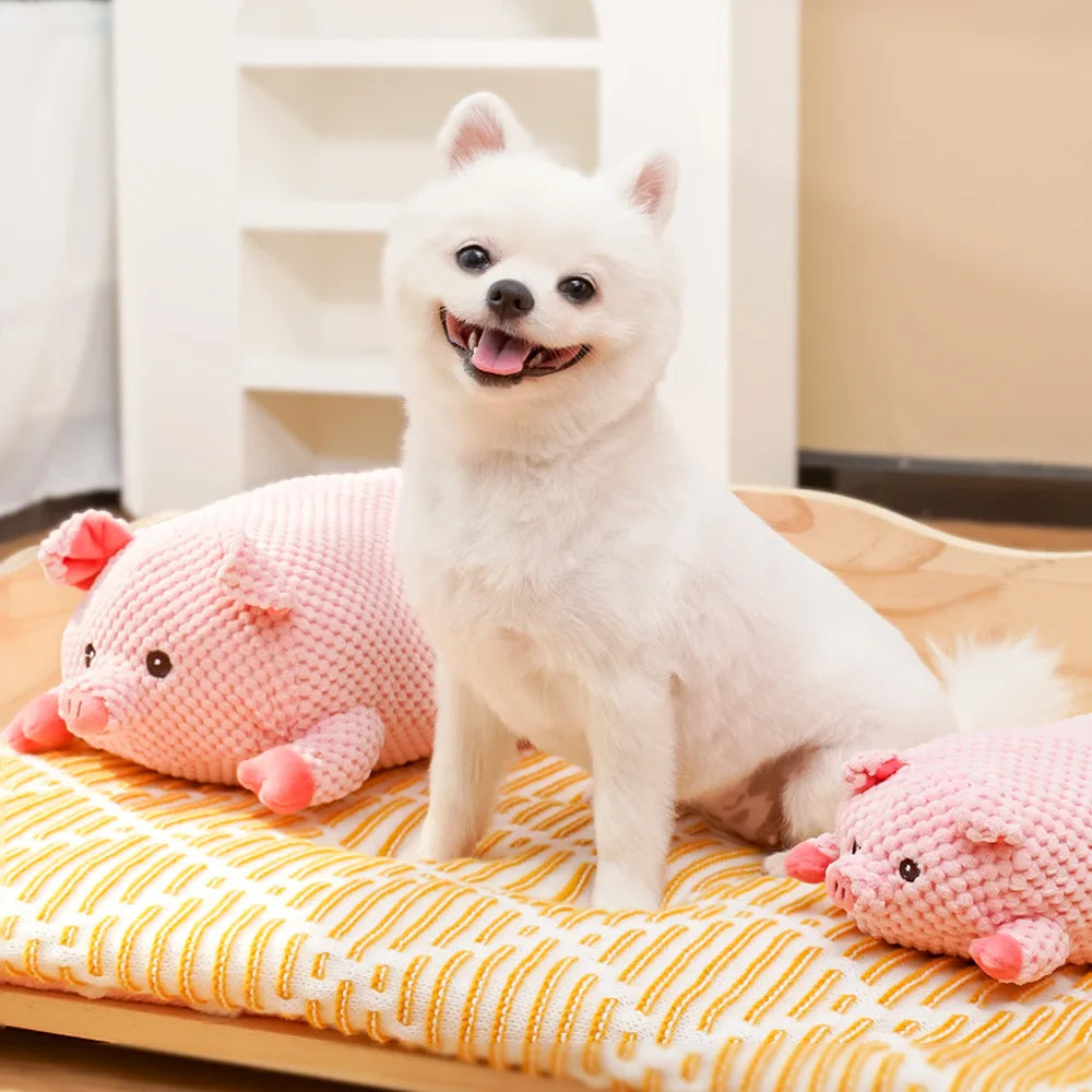 Plush Animal Dog Toy – Bite-Resistant Squeaky Comfort Toy