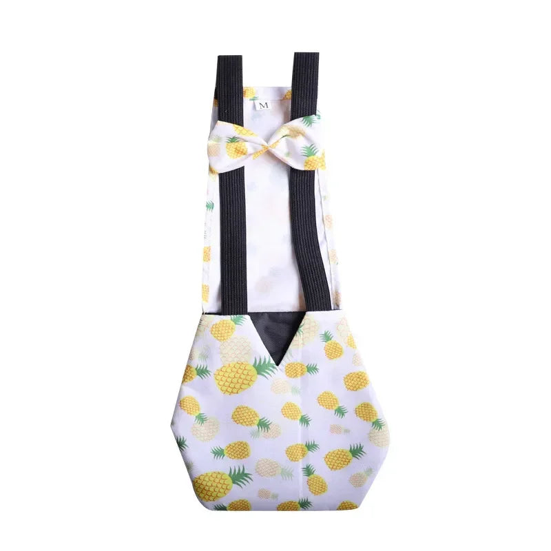 Washable Duck & Chicken Diaper Flight Suit with Bowknot – S, M, L