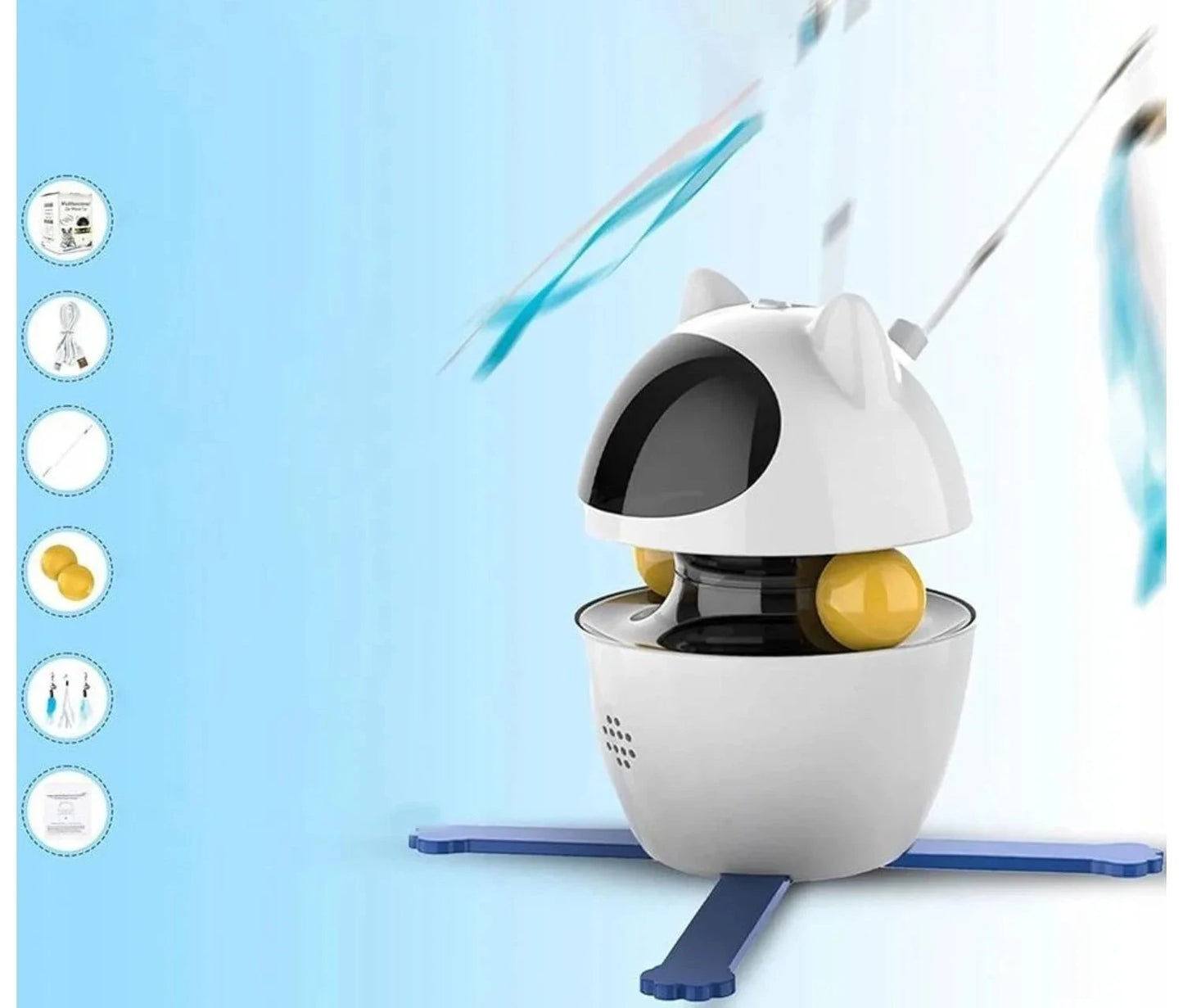 Jouet interactif intelligent pour chats - Laser automatique et plumeau pour chats d'intérieur
