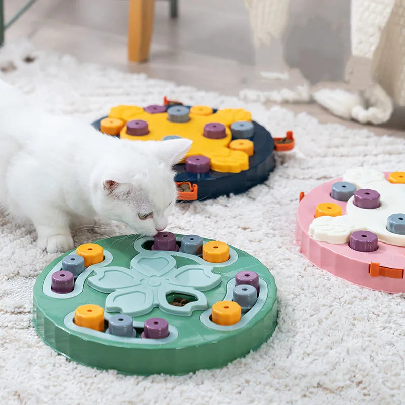 Interactive Puzzle Slow Feeder Bowl for Cats & Dogs