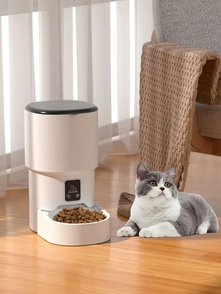 Automatic cat feeder with camera, video pet feeder, 2.4G cat food dispenser, automatic dog feeder