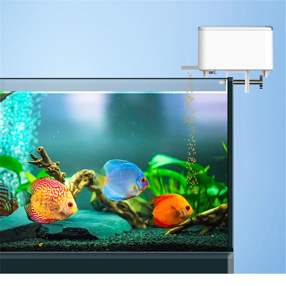 WiFi Smart Automatic Feeder Aquarium Goldfish Timing Feeder Large Capacity APP Control Feeding Records Remind Fish Feeder