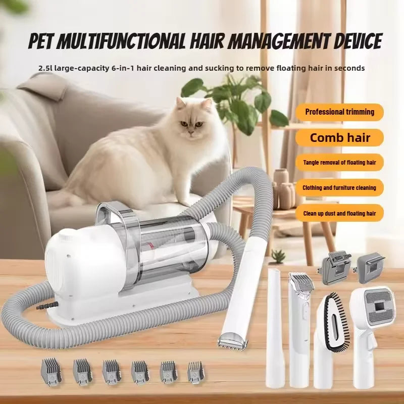 6-in-1 Pet Grooming Vacuum Kit | 2.5L | CE, RoHS & FCC Certified | Dogs & Cats