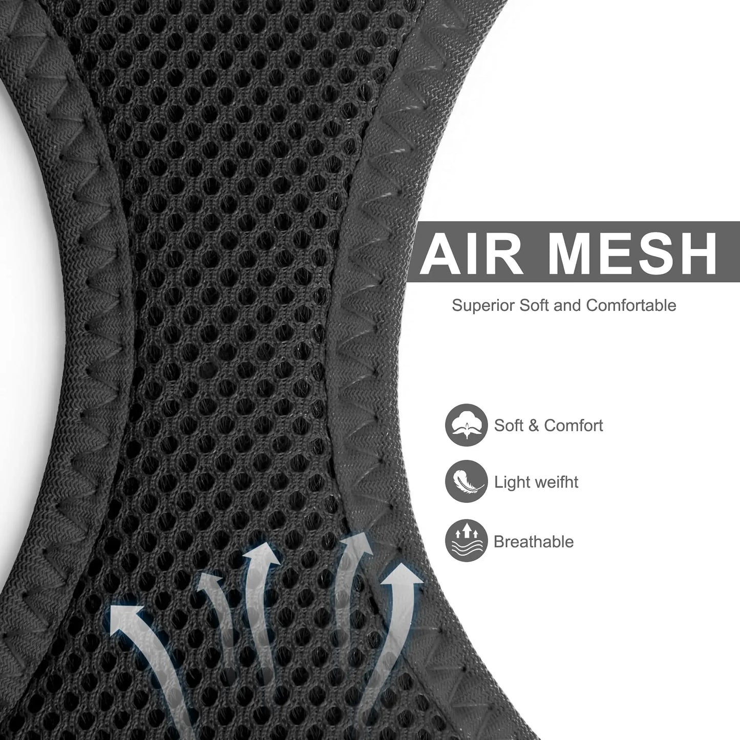 Adjustable Mesh Harness & Lead Set — Breathable Reflective Vest for Small Dogs & Cats