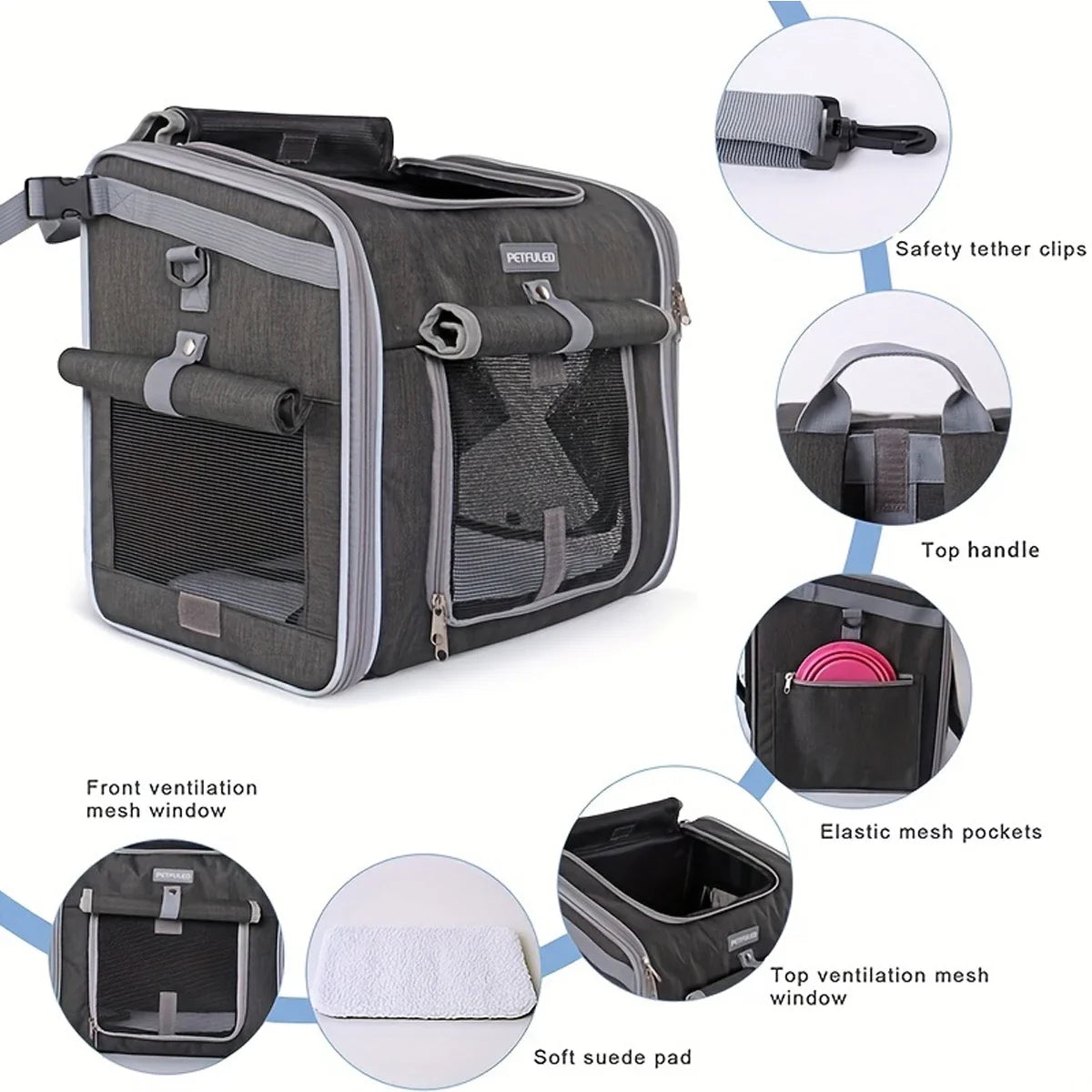 Expandable Pet Carrier Backpack with Four Access Openings