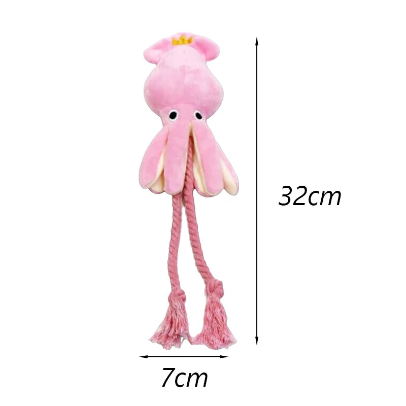 Animal Shaped Squeaky Fleece Chew Toy for Small Dogs