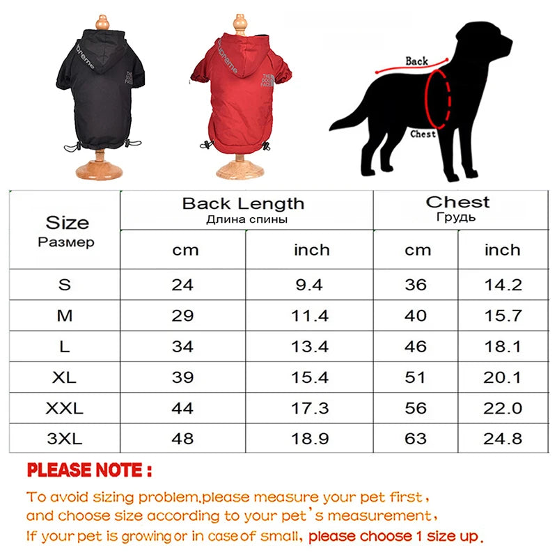 Waterproof Warm Hoodie Jacket for Dogs & Cats – Autumn & Winter