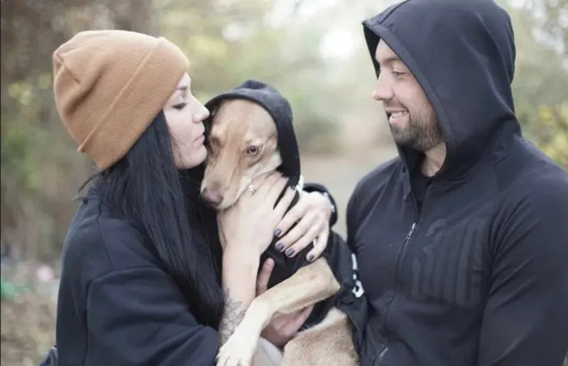 Sweat à capuche pour chien automne-hiver - Manteau chaud en molleton pour chiens de taille moyenne à grande