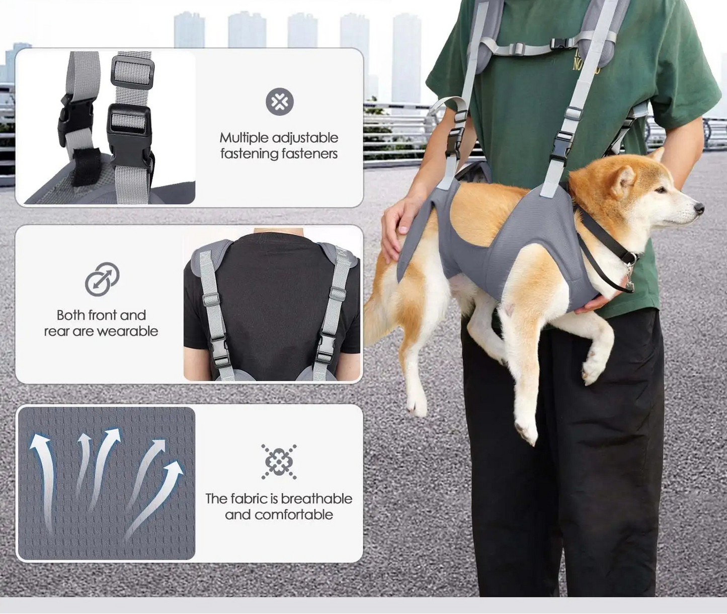 Breathable Pet Carrier Backpack - Adjustable Design for Small to Medium Dogs