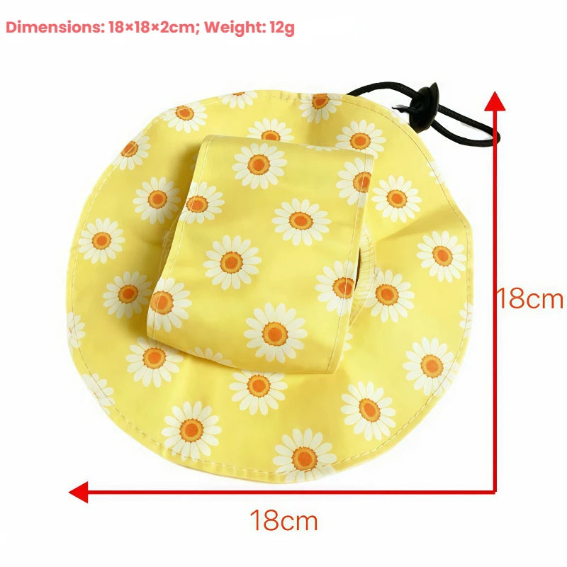 Cotton Bucket Sun Hat with Ear Holes for Cats & Small Dogs