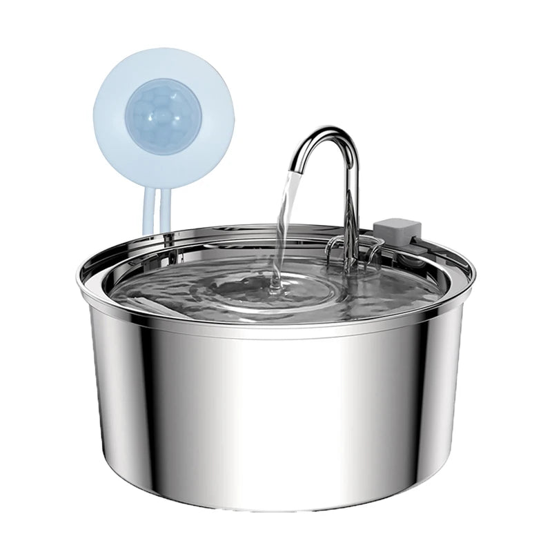 3.2L Stainless Steel Pet Water Fountain with Motion Sensor