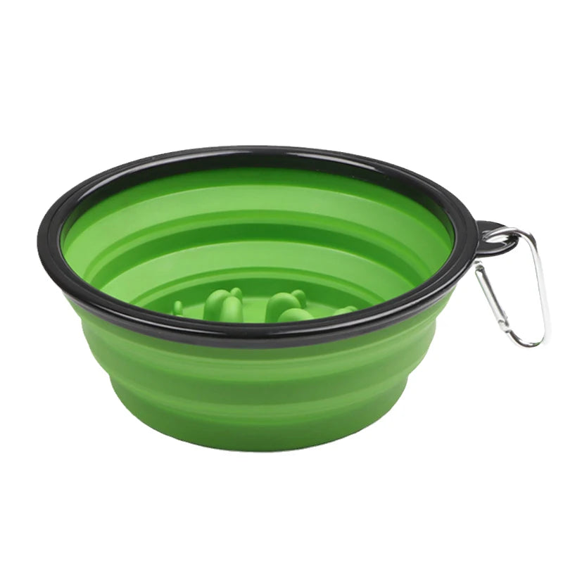 Foldable Dog Slow Feeder Travel Bowl