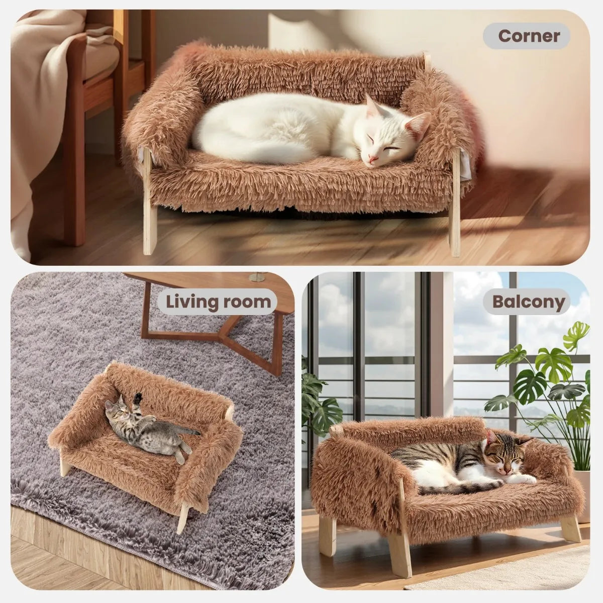 Raised Plush Pet Sofa Bed
