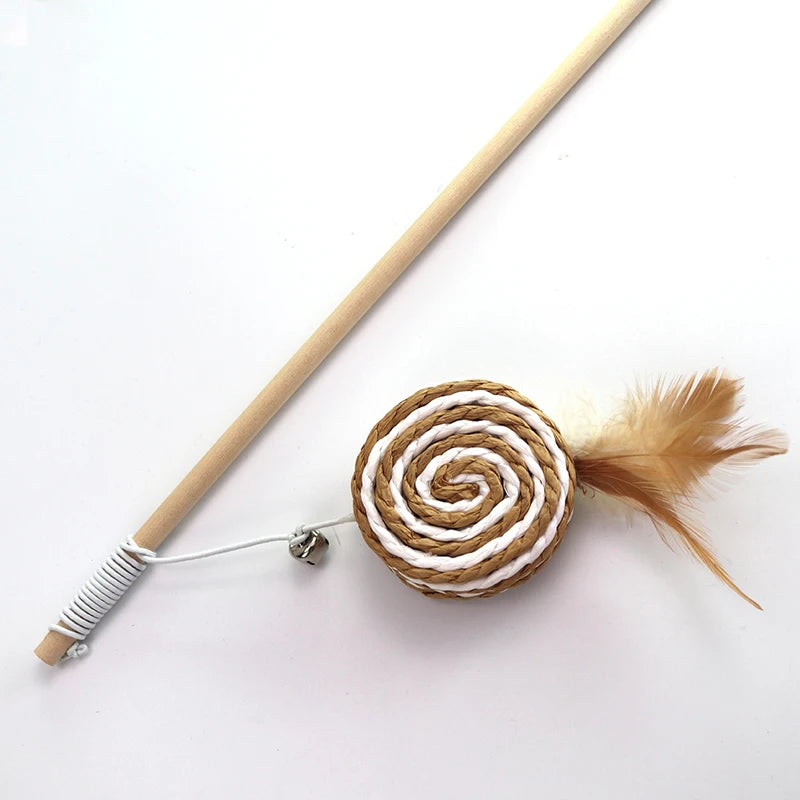 Feather Wand Cat Teaser Toy