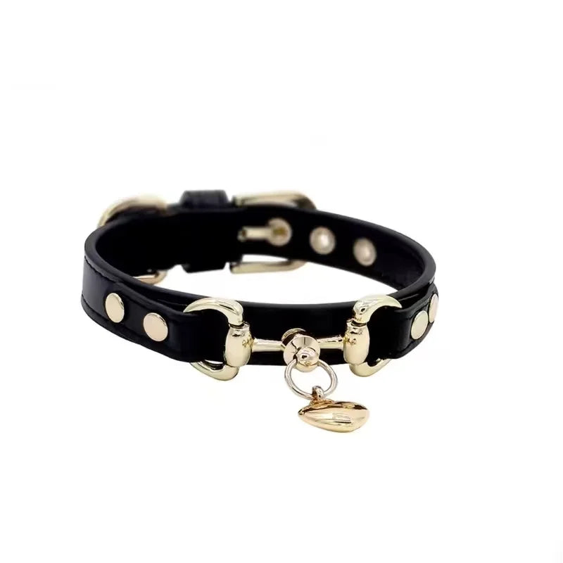 Rhinestone Genuine Leather Dog & Cat Collar