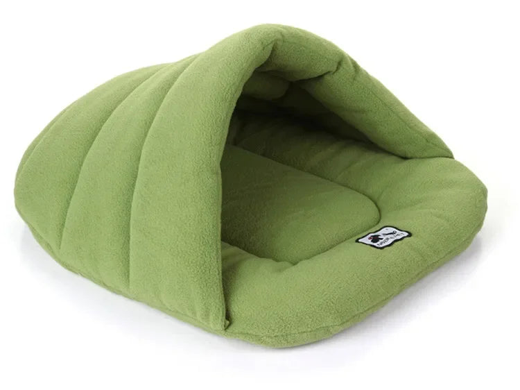 Slipper-Shaped Cave Pet Bed – Warm Cotton Nest for Cats & Small Dogs