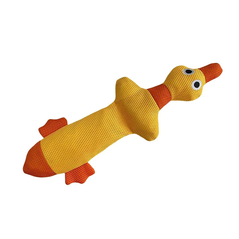 Jouet en peluche long canard à mâcher et nettoyer les dents pour chiens
