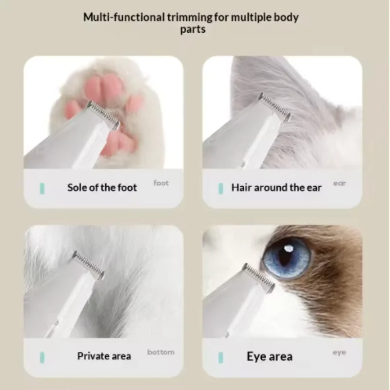 Rechargeable Pet Hair Trimmer with Suction