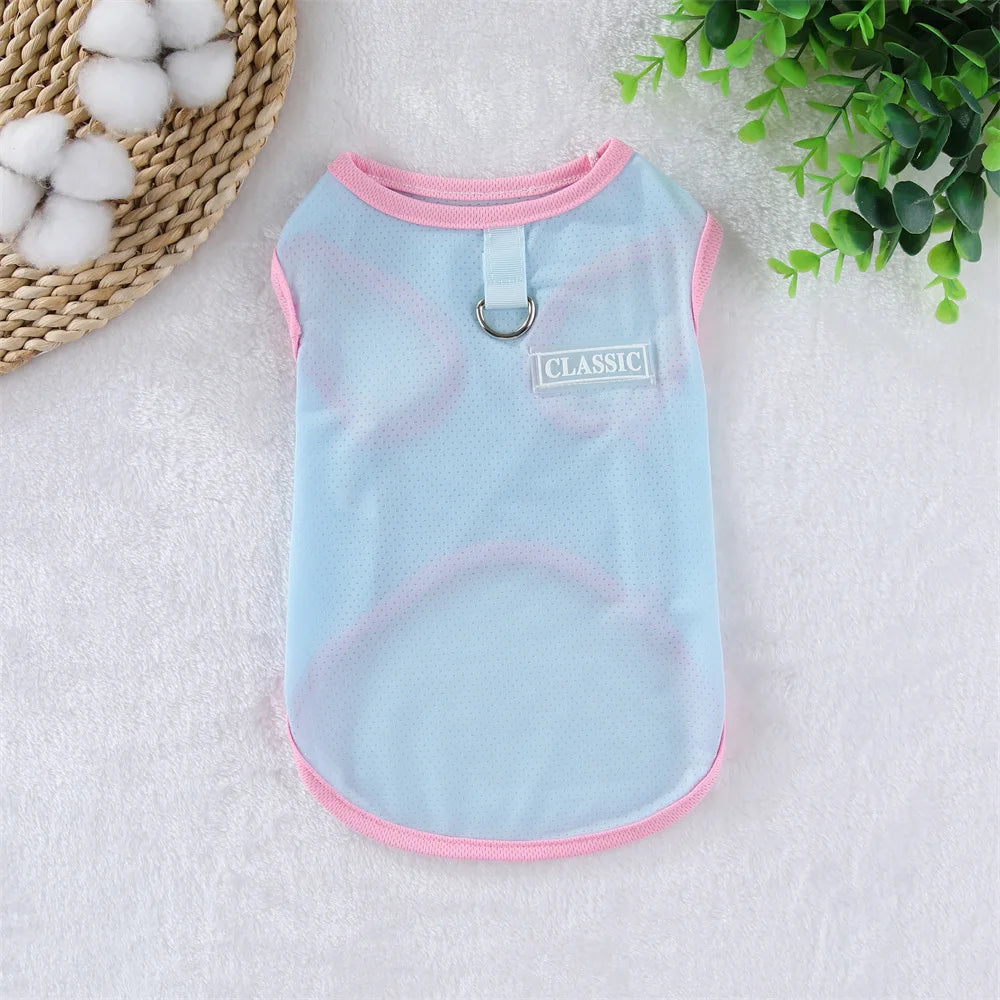 Breathable Mesh Cooling Vest with D-Ring for Small Dogs