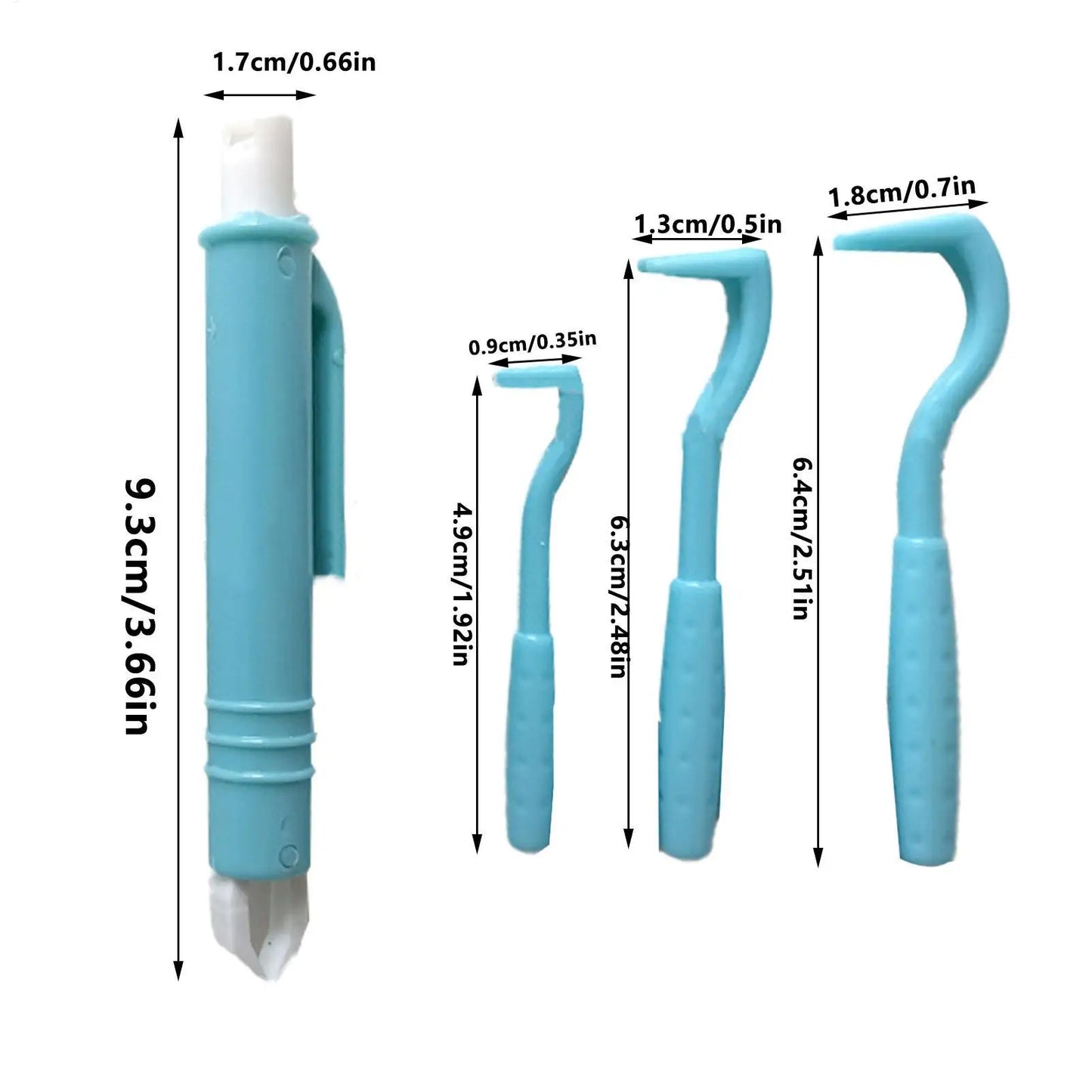 4-in-1 Tick Remover Kit with 3 Hook Sizes & Tweezer