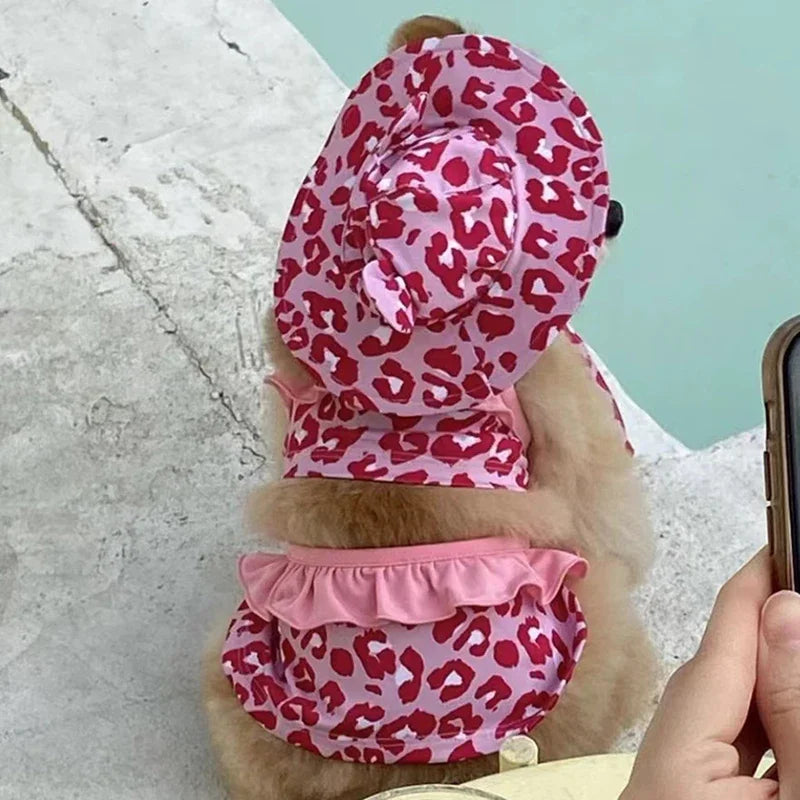 Dog Bikini & Swim Cap Set