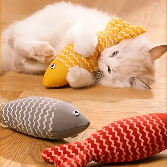 Catnip Fish Pillow Toys - Plush Interactive Cat Exercise Set