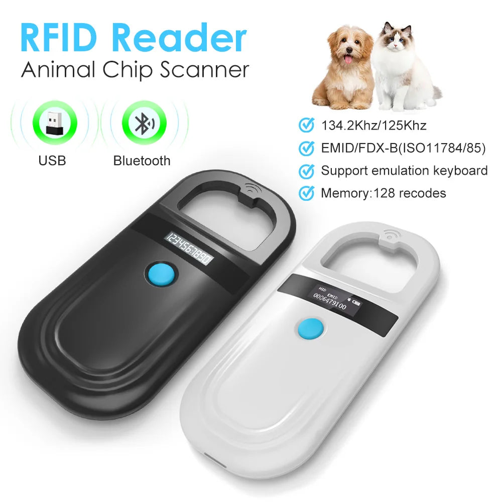 Handheld Pet Microchip Scanner & RFID Reader