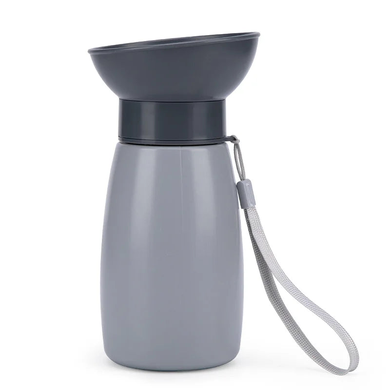 Squeeze Dog Water Bottle with Wide Rigid Bowl & Drain-Back Lock — 600ml