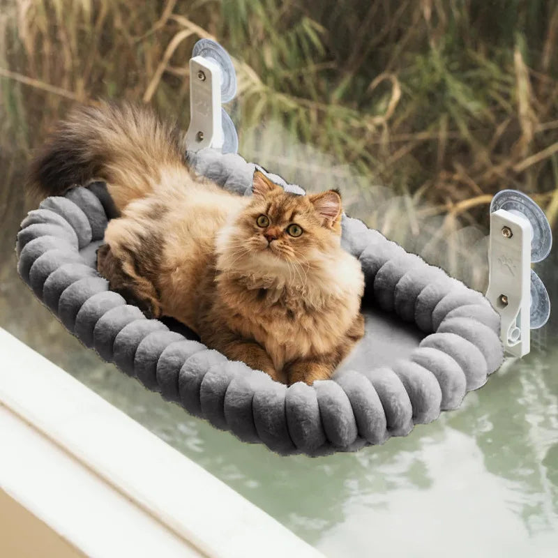 Perchoir de fenêtre pliable et hamac pour chat avec ventouses