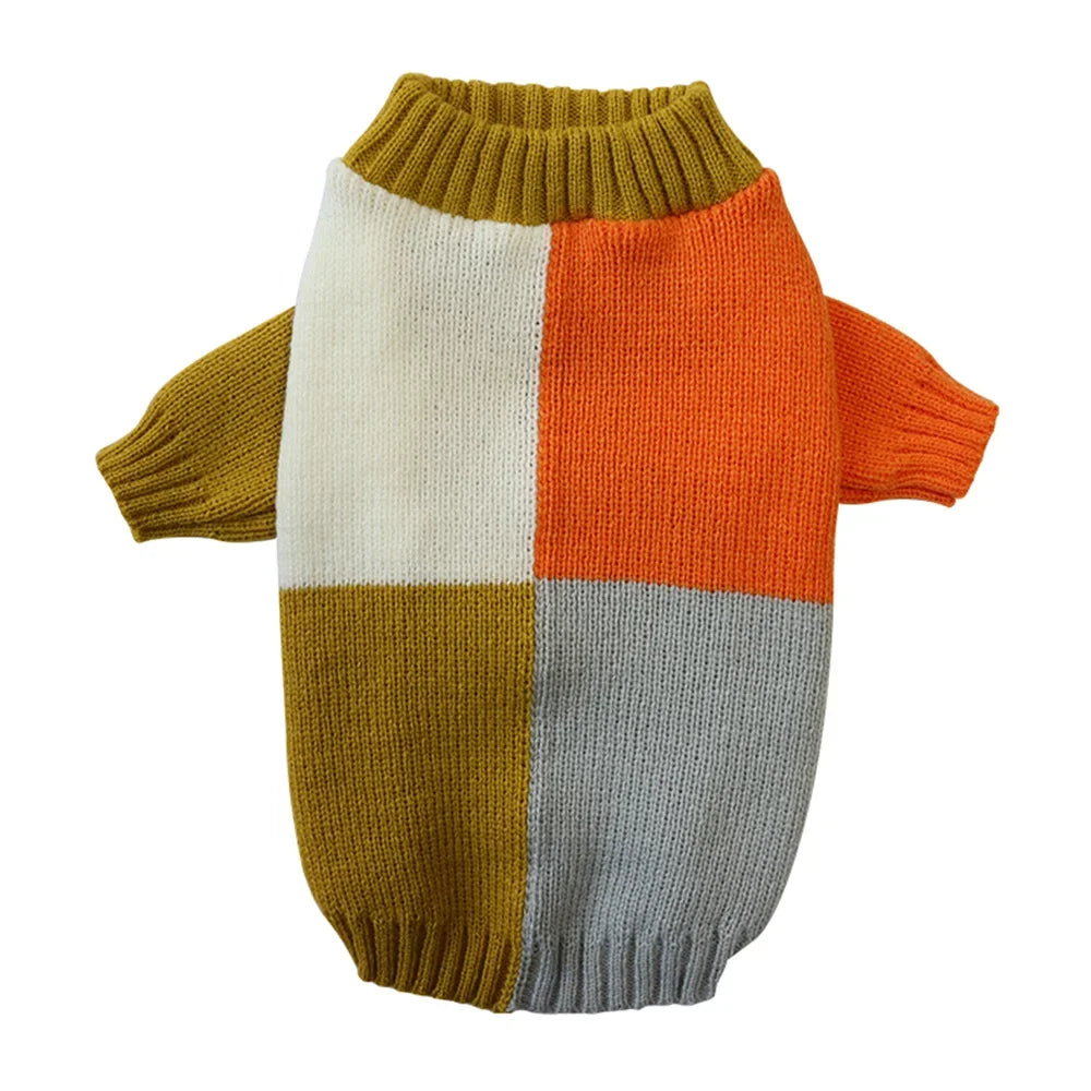Colour-Block Knitted Sweater for Small Dogs & Cats