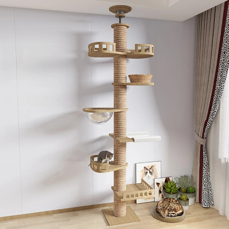 Adjustable Floor-to-Ceiling Cat Tree