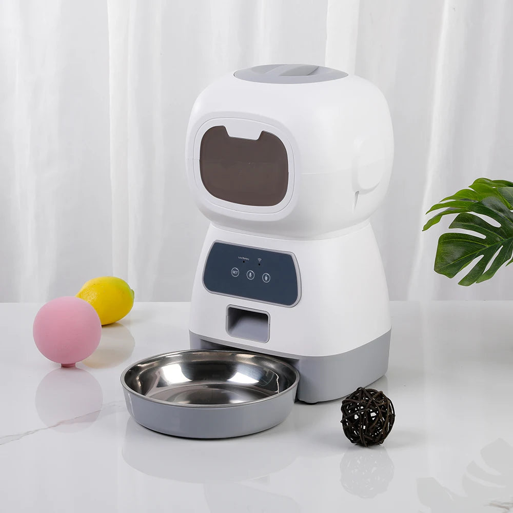 Smart WiFi Pet Feeder and Water Fountain Combo - 3.5L Food + 2L Water