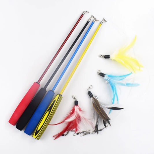 Retractable Feather Cat Wand Toy