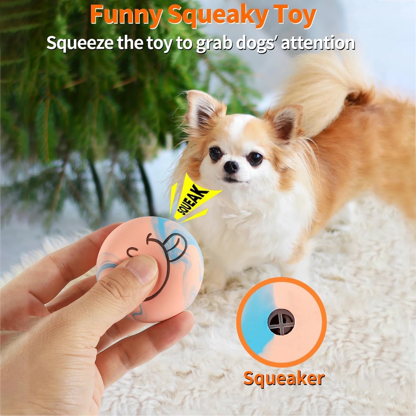 Squeaky Latex Dog Toy Balls – Pack of 6 for Small Dogs