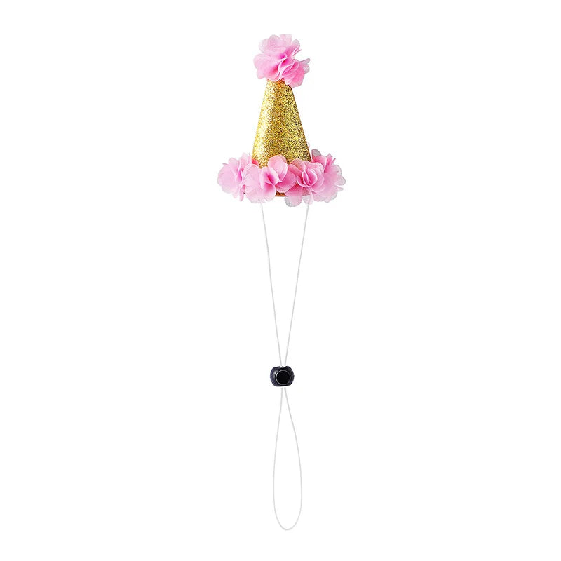 Adjustable Birthday Hat & Headdress for Dogs & Cats
