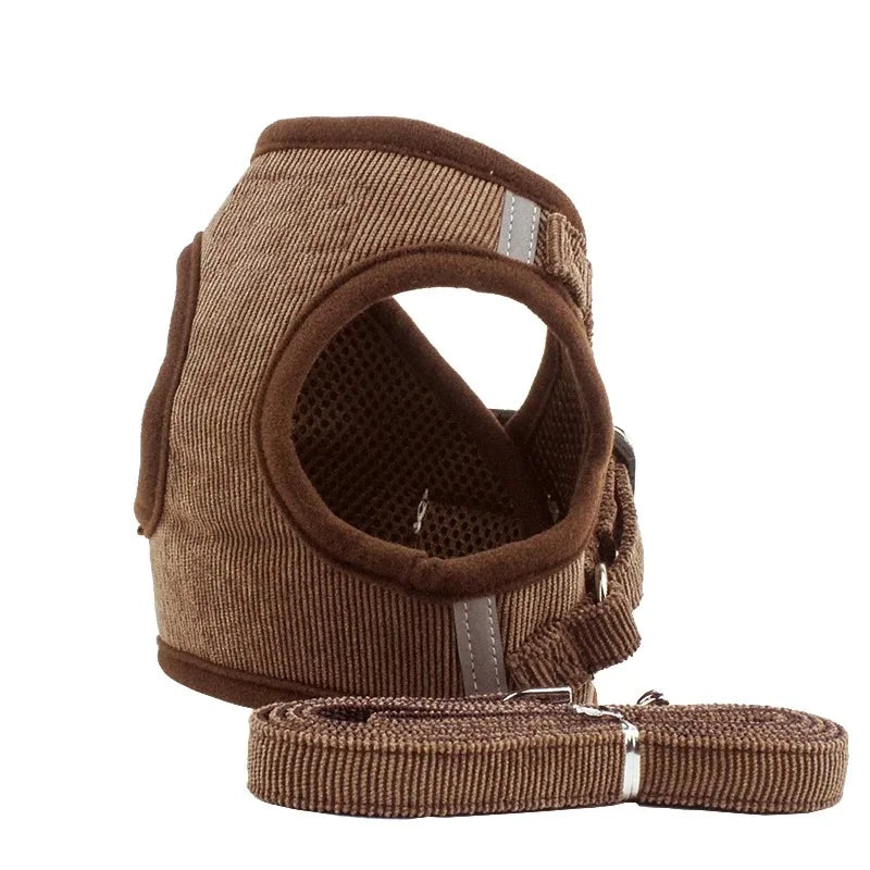 Harnais tactique pour chien avec laisse – Harnais de poitrine réglable pour chiens de petite à grande taille