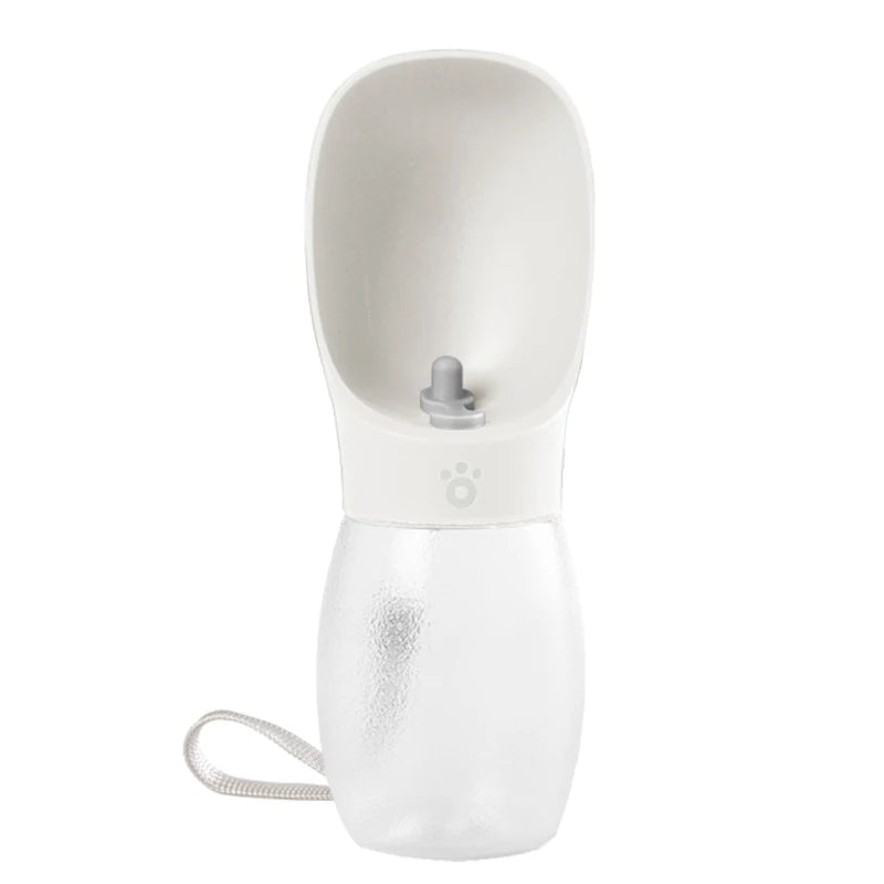 300ml Frosted Pet Water Bottle with Drinking Bowl – Portable & Leakproof for Dogs & Cats
