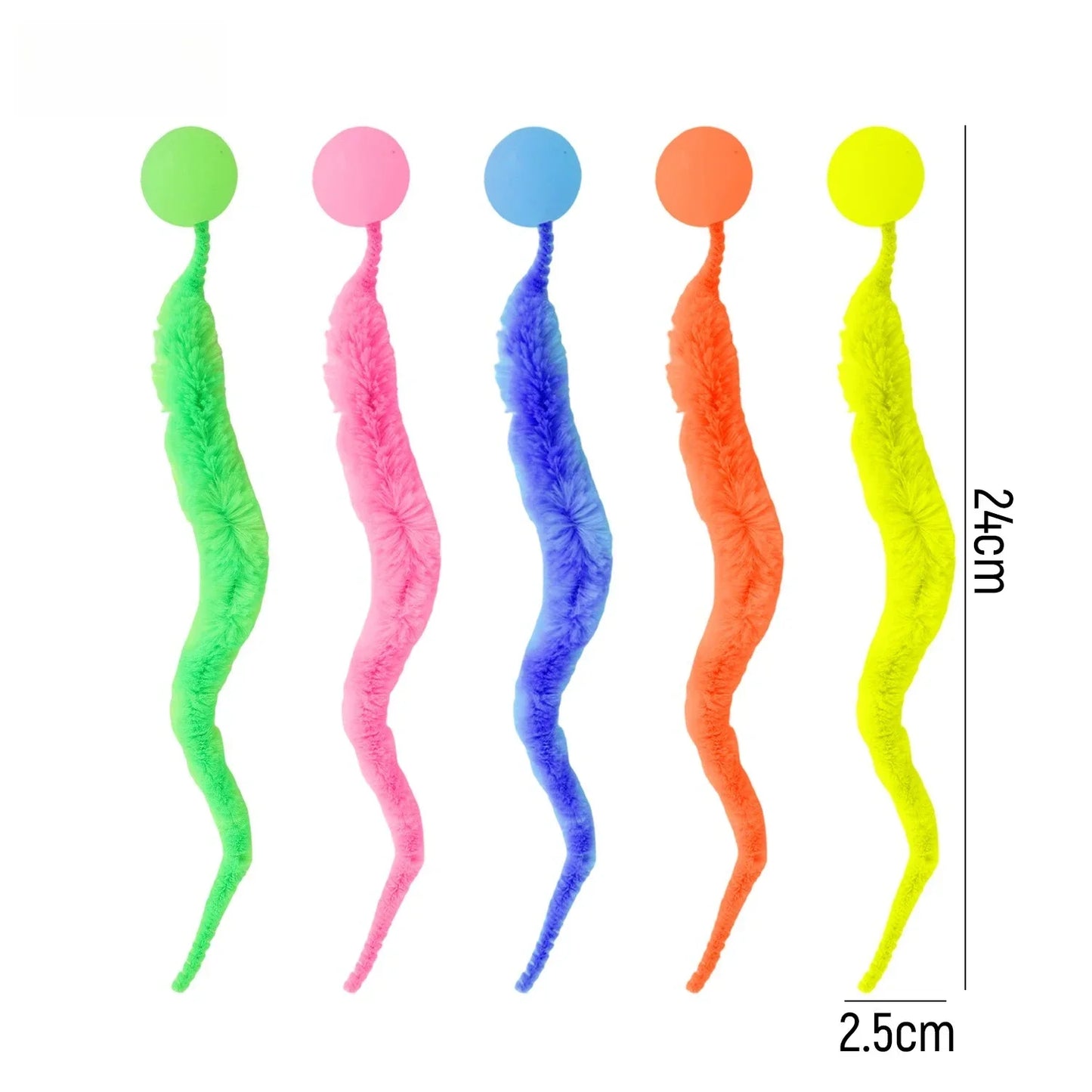 Interactive Glow & Bounce Cat Toy Set – Caterpillar, Balls & Teaser