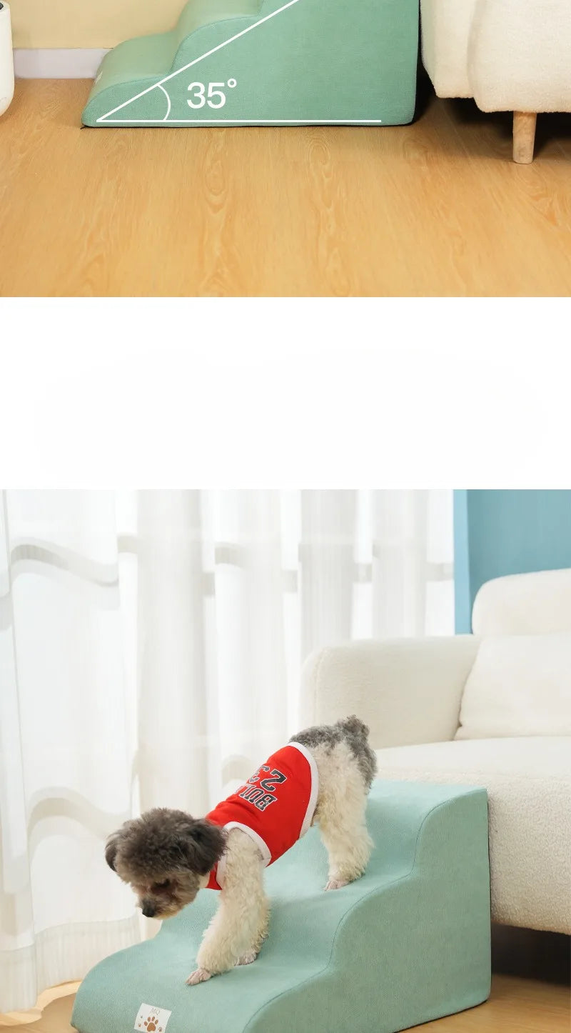 Memory Foam Pet Ramp Stairs for Dogs & Cats – Removable Washable Cover, 2, 3 & 4 Step Options