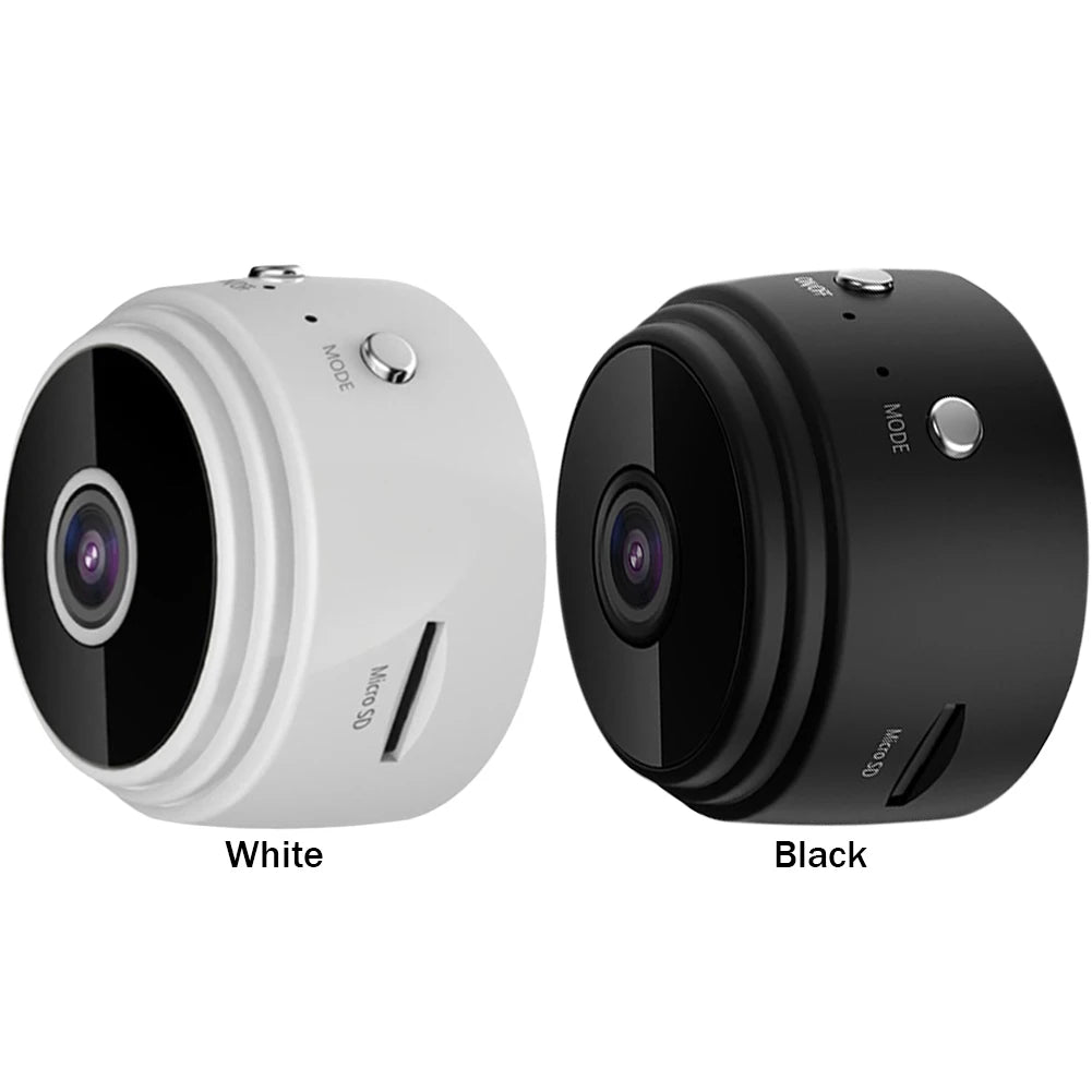 1080P WiFi Mini Security Camera with Night Vision & Magnetic Mount — Black