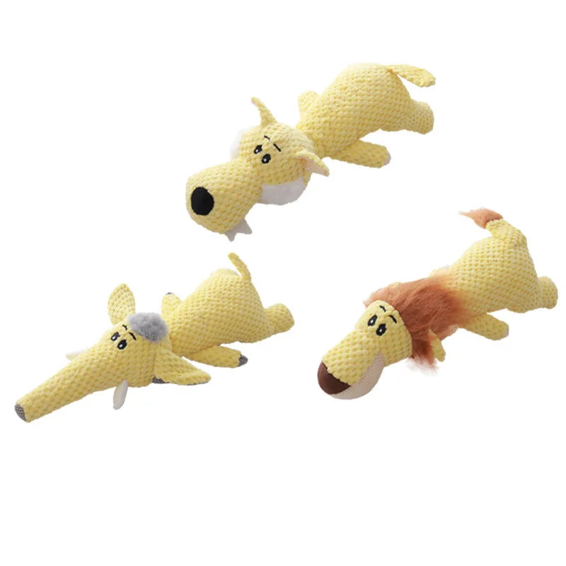 Plush Squeaky Dog Toy - Durable Animal Chew Toy for Small & Large Dogs